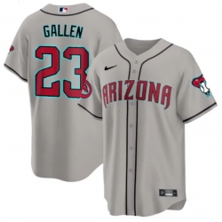 Men Arizona Diamondbacks 23 Zac Gallen 2023 24 Gray Cool Base Stitched Baseball Jersey