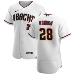 Men Arizona Diamondbacks 28 Hector Rondon Men Nike White Crimson Flex Base Home Team MLB Jersey