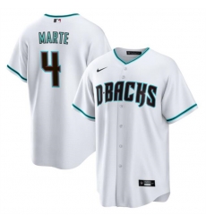 Men Arizona Diamondbacks 4 Ketel Marte White Cool Base Stitched Baseball Jersey