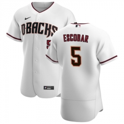 Men Arizona Diamondbacks 5 Eduardo Escobar Men Nike White Crimson Flex Base Home Team MLB Jersey