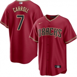 Men Arizona Diamondbacks 7 Corbin Carroll Red Cool Base Stitched Baseball Jersey