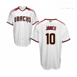 Mens Arizona Diamondbacks 10 Adam Jones Replica White Home Cool Base Baseball Jersey 