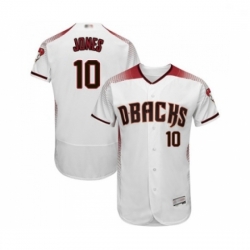 Mens Arizona Diamondbacks 10 Adam Jones White Home Authentic Collection Flex Base Baseball Jersey