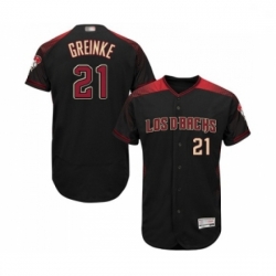 Mens Arizona Diamondbacks 21 Zack Greinke Black Alternate Authentic Collection Flex Base Baseball Jersey