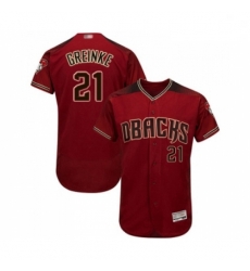 Mens Arizona Diamondbacks 21 Zack Greinke Red Alternate Authentic Collection Flex Base Baseball Jersey