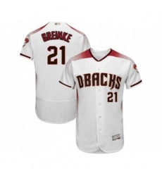 Mens Arizona Diamondbacks 21 Zack Greinke White Home Authentic Collection Flex Base Baseball Jersey
