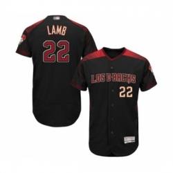 Mens Arizona Diamondbacks 22 Jake Lamb Black Alternate Authentic Collection Flex Base Baseball Jersey