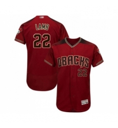 Mens Arizona Diamondbacks 22 Jake Lamb Red Alternate Authentic Collection Flex Base Baseball Jersey