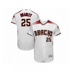 Mens Arizona Diamondbacks 25 Archie Bradley White Home Authentic Collection Flex Base Baseball Jersey