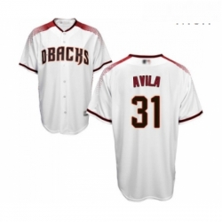 Mens Arizona Diamondbacks 31 Alex Avila Replica White Home Cool Base Baseball Jersey 