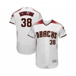 Mens Arizona Diamondbacks 38 Curt Schilling White Home Authentic Collection Flex Base Baseball Jersey