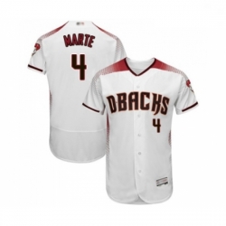 Mens Arizona Diamondbacks 4 Ketel Marte White Home Authentic Collection Flex Base Baseball Jersey