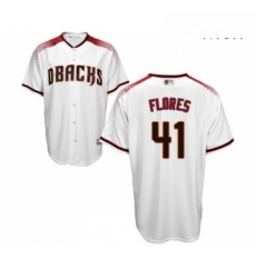 Mens Arizona Diamondbacks 41 Wilmer Flores Replica White Home Cool Base Baseball Jersey 