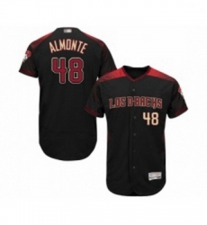 Mens Arizona Diamondbacks 48 Abraham Almonte Black Alternate Authentic Collection Flex Base Baseball Jersey