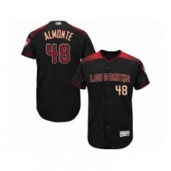 Mens Arizona Diamondbacks 48 Abraham Almonte Black Alternate Authentic Collection Flex Base Baseball Jersey