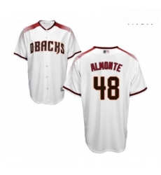 Mens Arizona Diamondbacks 48 Abraham Almonte Replica White Home Cool Base Baseball Jersey 