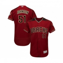 Mens Arizona Diamondbacks 51 Randy Johnson Red Alternate Authentic Collection Flex Base Baseball Jersey