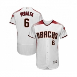 Mens Arizona Diamondbacks 6 David Peralta White Home Authentic Collection Flex Base Baseball Jersey