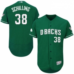 Mens Majestic Arizona Diamondbacks 38 Curt Schilling Green Celtic Flexbase Authentic Collection MLB Jersey