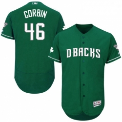 Mens Majestic Arizona Diamondbacks 46 Patrick Corbin Green Celtic Flexbase Authentic Collection MLB Jersey