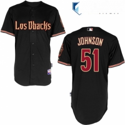 Mens Majestic Arizona Diamondbacks 51 Randy Johnson Authentic Black Cool Base MLB Jersey