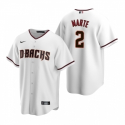 Mens Nike Arizona Diamondbacks 2 Starling Marte White Home Stitched Baseball Jersey