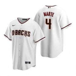 Mens Nike Arizona Diamondbacks 4 Ketel Marte White Home Stitched Baseball Jersey