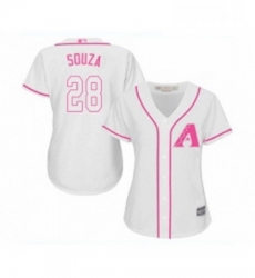 Womens Arizona Diamondbacks 28 Steven Souza Replica White Fashion Baseball Jersey 