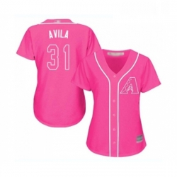 Womens Arizona Diamondbacks 31 Alex Avila Replica Pink Fashion Baseball Jersey 