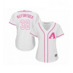 Womens Arizona Diamondbacks 32 Rob Refsnyder Replica White Fashion Baseball Jersey 