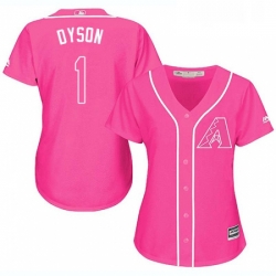 Womens Majestic Arizona Diamondbacks 1 Jarrod Dyson Authentic Pink Fashion MLB Jersey 