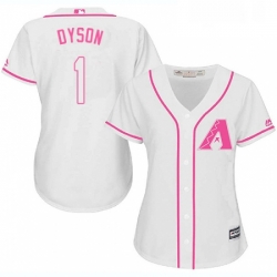 Womens Majestic Arizona Diamondbacks 1 Jarrod Dyson Authentic White Fashion MLB Jersey 