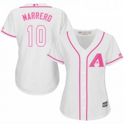 Womens Majestic Arizona Diamondbacks 10 Deven Marrero Authentic White Fashion MLB Jersey 