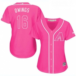 Womens Majestic Arizona Diamondbacks 16 Chris Owings Authentic Pink Fashion MLB Jersey