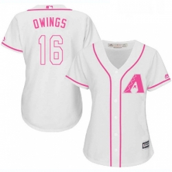 Womens Majestic Arizona Diamondbacks 16 Chris Owings Authentic White Fashion MLB Jersey