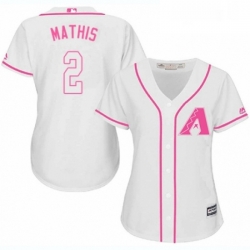 Womens Majestic Arizona Diamondbacks 2 Jeff Mathis Replica White Fashion MLB Jersey 