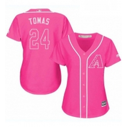 Womens Majestic Arizona Diamondbacks 24 Yasmany Tomas Replica Pink Fashion MLB Jersey