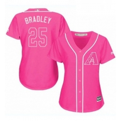 Womens Majestic Arizona Diamondbacks 25 Archie Bradley Authentic Pink Fashion MLB Jersey