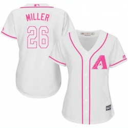 Womens Majestic Arizona Diamondbacks 26 Shelby Miller Replica White Fashion MLB Jersey