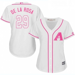 Womens Majestic Arizona Diamondbacks 29 Jorge De La Rosa Authentic White Fashion MLB Jersey 