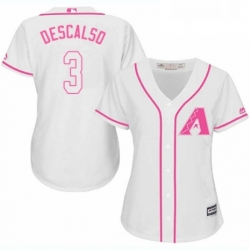 Womens Majestic Arizona Diamondbacks 3 Daniel Descalso Authentic White Fashion MLB Jersey 