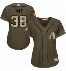 Womens Majestic Arizona Diamondbacks 38 Robbie Ray Replica Green Salute to Service MLB Jersey 