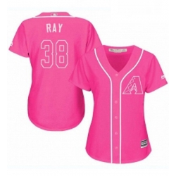Womens Majestic Arizona Diamondbacks 38 Robbie Ray Replica Pink Fashion MLB Jersey 