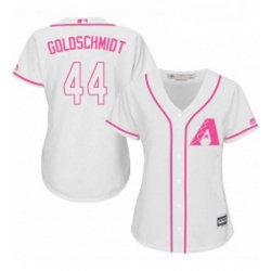 Womens Majestic Arizona Diamondbacks 44 Paul Goldschmidt Replica White Fashion MLB Jersey