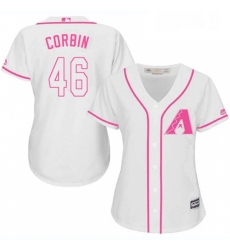 Womens Majestic Arizona Diamondbacks 46 Patrick Corbin Replica White Fashion MLB Jersey