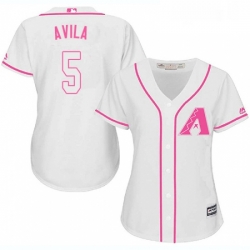 Womens Majestic Arizona Diamondbacks 5 Alex Avila Authentic White Fashion MLB Jersey 