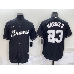 Men Atlanta Braves 23 Michael Harris II Black Cool Base Stitched Baseball Jersey