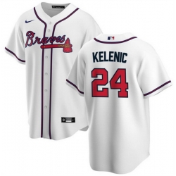 Men Atlanta Braves 24 Jarred Kelenic White Cool Base Stitched Baseball Jersey