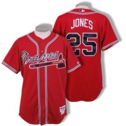 Men Atlanta Braves #25 Andruw Jones Red Cool Base Red Stitched MLB Jersey