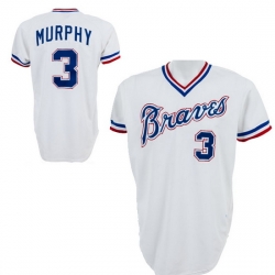 Men Atlanta Braves 3 Dale Murphy White Stitched Baseball Jersey